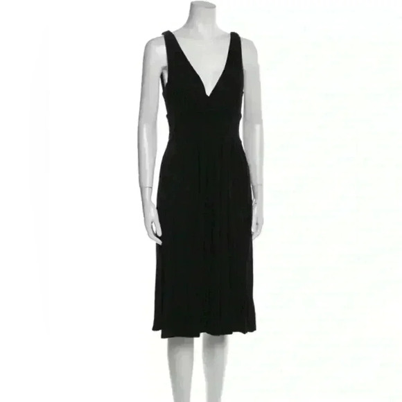 Vince Dresses & Skirts - VINCE V-Neck Midi Length Black Dress Size M